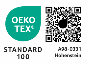Lattoflex OEKO TEX Standard 100 A98 0331 Green Siegel mit QR-Code