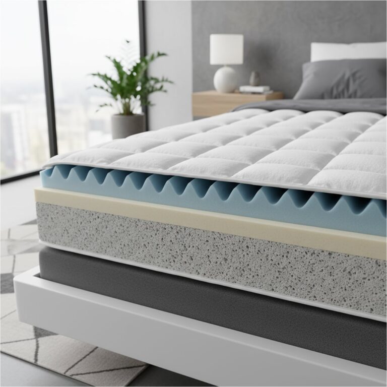 Querschnitt einer Federkernmatratze.