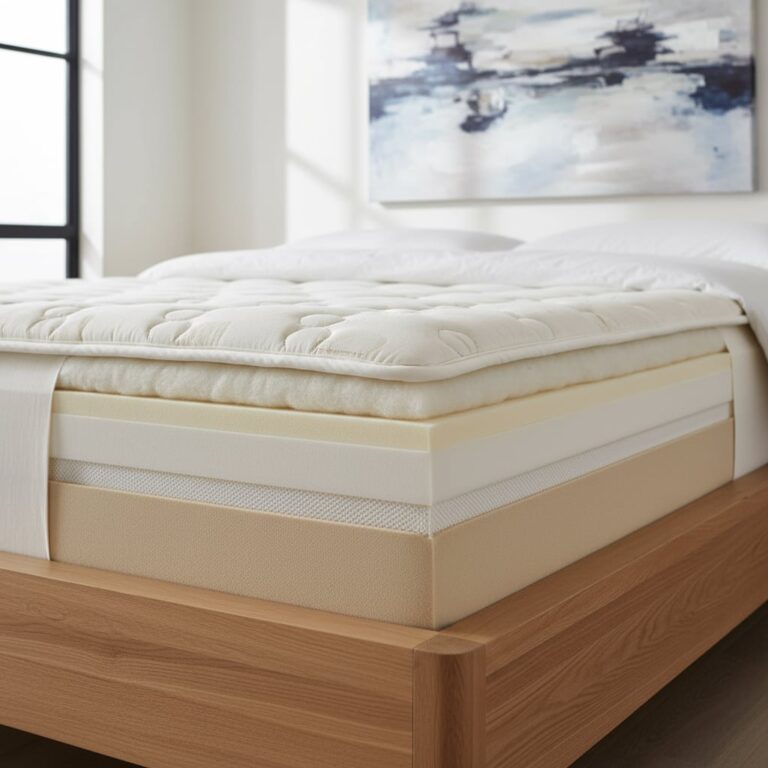 Querschnitt einer Latexmatratze.